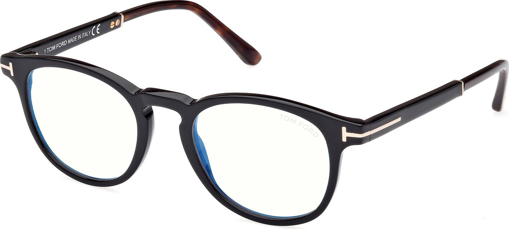 Tom Ford FT5891-B 005 Black Round Blue Light Glasses - Picture 5 of 8
